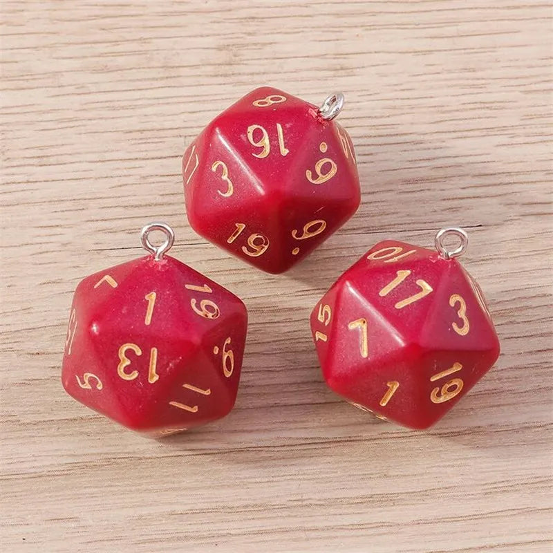 Vibrant 3D Dice Charms Set for DIY Jewelry Making and Creative Accessories
