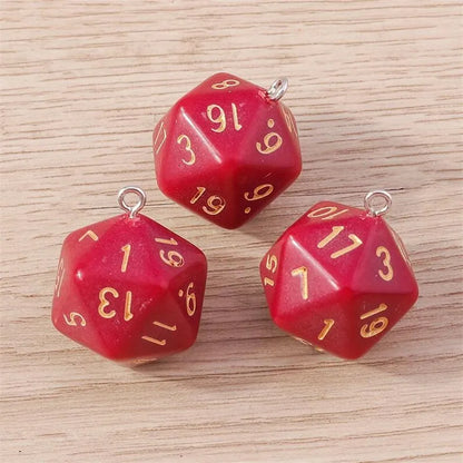 Vibrant 3D Dice Charms Set for DIY Jewelry Making and Creative Accessories
