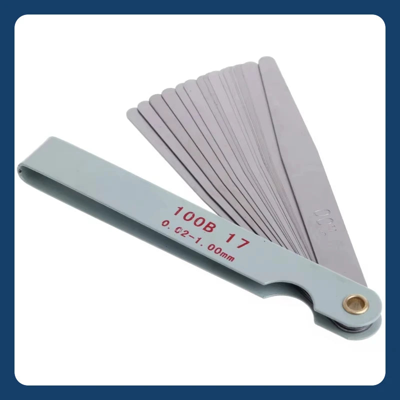 Precision Metric Feeler Gauge Set for Engine Valve Adjustment 17 Blades 0.02-1.00mm