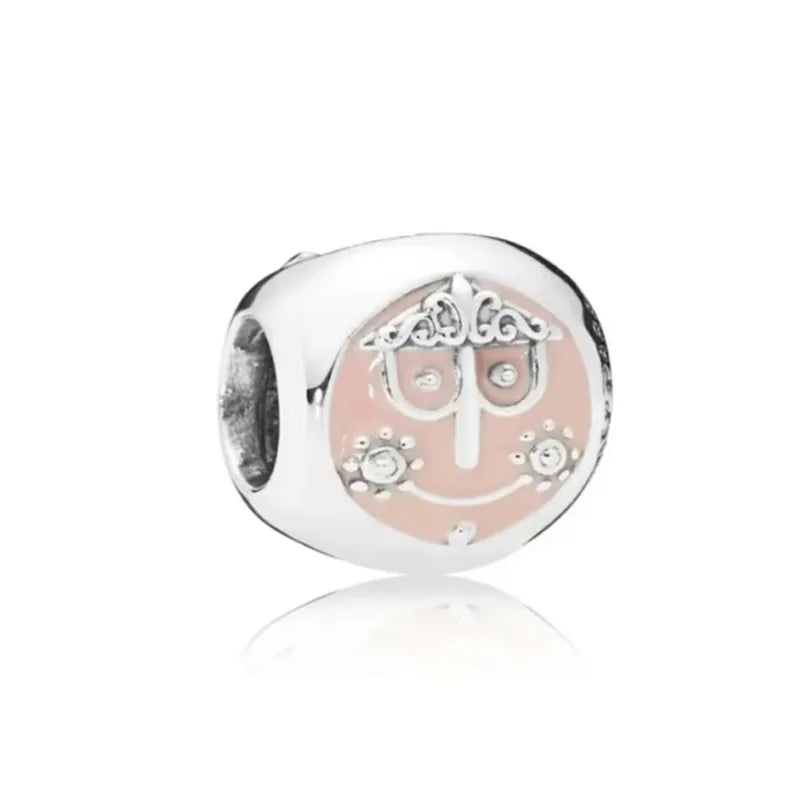 925 Sterling Silver Luggage Box Beads Rabbit Cat Pendant for DIY European Charm Bracelets Exquisite Zircon Jewelry