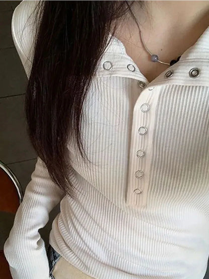 Winter Y2K Knitted Sweater Women Long Sleeve Slim Fit