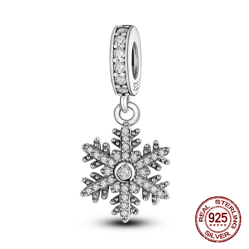 Inlaid Zircon Heart Charm Beads 925 Sterling Silver Dangle for Bracelets SMC1825