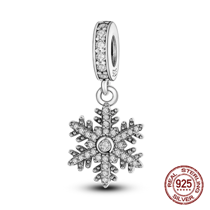 Inlaid Zircon Heart Charm Beads 925 Sterling Silver Dangle for Bracelets SMC1825