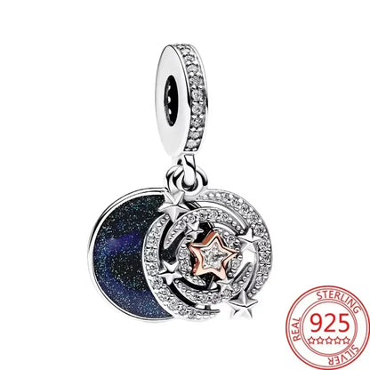 925 Sterling Silver Purple Star Animal Heart Flower Charms Beads for DIY Necklace and Bracelet Jewelry Gift