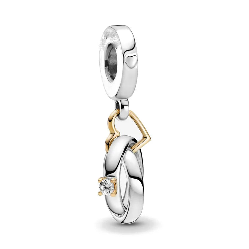 Spring Charms 925 Silver Football Mother Son Dog Pendant Bead Jewelry for European Bracelets and Necklaces