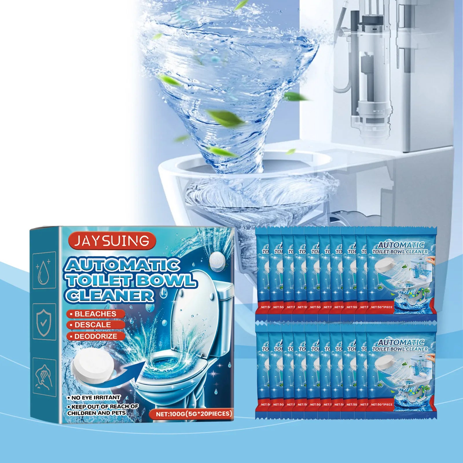 20ps Toilet Cleaner Powerful Water Scum Remover Tablets Default Title