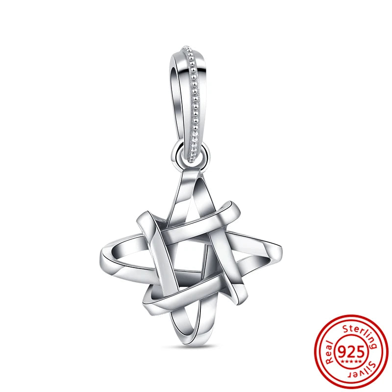 Silver Animal Hearts Infinity Crown Bead Charms Bracelet for Women 925 Sterling Silver Jewelry N643