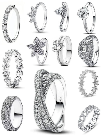 Elegant 925 Sterling Silver Zircon Ring for Women Mother's Day Gift