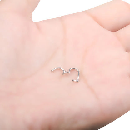 Steel Heart Shape Hinged Septum Clicker Tragus Cartilage Piercing Jewelry