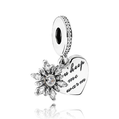 Elegant 925 Sterling Silver Bow Charm with Zircon for Mother's Day Bracelet
