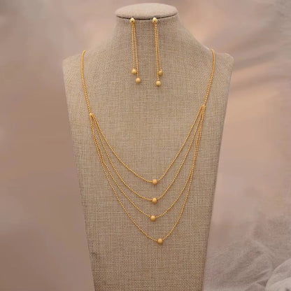 Dubai Gold Color African Jewelry Set for Women and Girls - Elegant Arabic Indian Wedding Necklace and Earrings