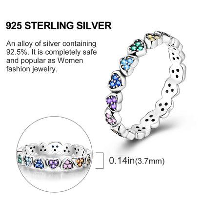 925 Sterling Silver Heart Shaped Zircon Starmoon Ring for Women - Fine Engagement and Wedding Jewelry Gifts SER304