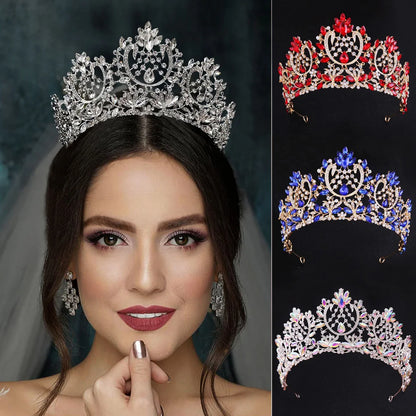 Baroque Crystal Rhinestone Tiara - Vintage Bridal Crown for Weddings & Prom