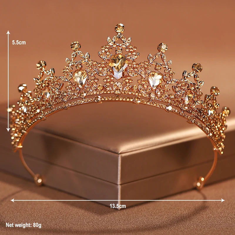 Elegant Purple Crystal Rhinestone Crown for Women
