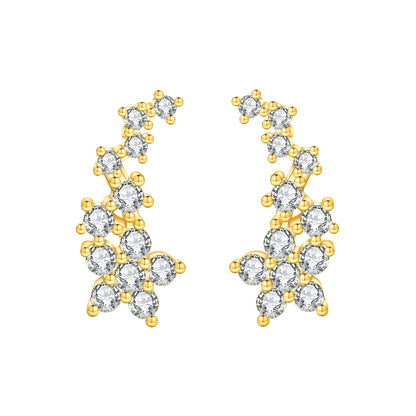 925 Sterling Silver Gold Hoop Earrings Halloween Pumpkin Skull Christmas Tree Zircon Studs for Women DIY Jewelry