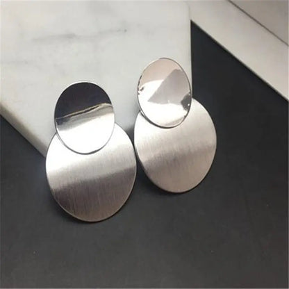 2025 New Vintage Metal Drop Earrings for Women in Geometric Style Fashion Jewelry