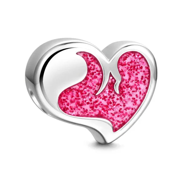 Spring Butterfly Heart Enamel Flower Charm Bead for Bracelets and Necklaces