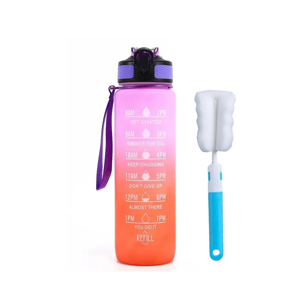 32 Oz Motivational Water Bottle With Straw And Strap