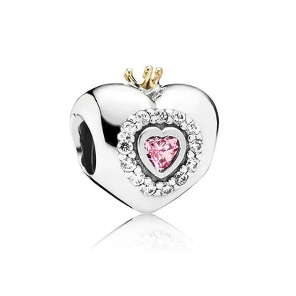 925 Sterling Silver Pink Flower Balloon Coffee Cup Charm Beads for DIY Bracelets Perfect Gift for Women AMC01155