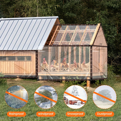 Transparent Waterproof Cloth with Gasket for Outdoor Protection Gardens Porches Chicken Coops and Camping Shade Sail Enclosure Net