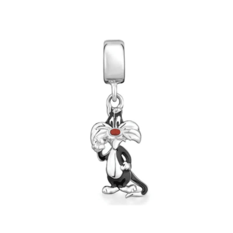 925 Sterling Silver Luggage Box Beads Rabbit Cat Pendant for DIY European Charm Bracelets Exquisite Zircon Jewelry