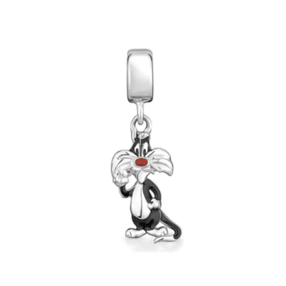 925 Sterling Silver Luggage Box Beads Rabbit Cat Pendant for DIY European Charm Bracelets Exquisite Zircon Jewelry