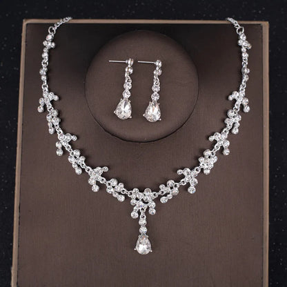 Baroque Crystal Tiara & Crown Jewelry Set - Top-Rated Rhinestone Bridal Accessories Silver