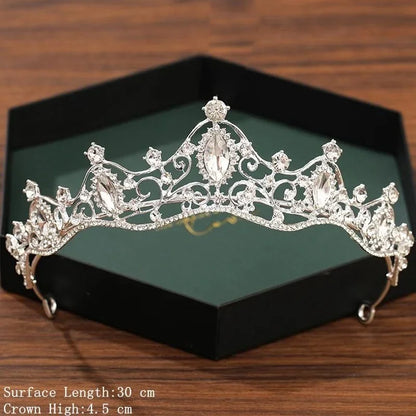 Silver Crown Tiara Hair Accessories for Brides - Top-Rated Crystal Rhinestone Diadem Silver