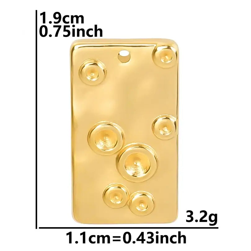 4Pcs Lot Stainless Steel Geometric Hammered Heart Dangle Charms for DIY Jewelry Making S989-G
