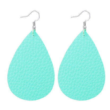 Elegant Faux Leather Teardrop Earrings for Women Lightweight Dangle Fashion Jewelry