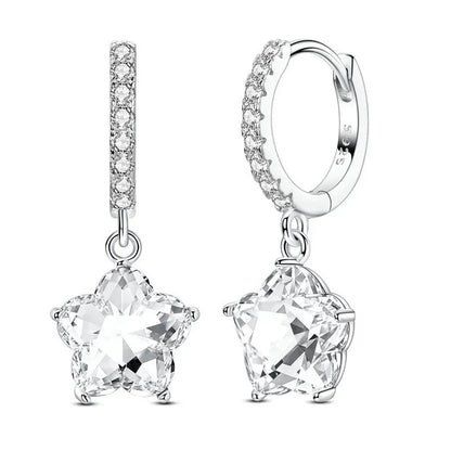 925 Sterling Silver Skull Pumpkin Cross Hoop Earrings Sparkling Zircon Glamorous Women Jewelry