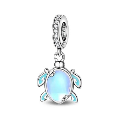 Sparkling Purple Jellyfish Sterling Silver 925 Charm Bead Birthday Pendant for DIY Bracelet Jewelry