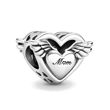 European 925 Silver Mother Daughter Charms Family Tree Jewelry Bead for Bracelets and Necklaces