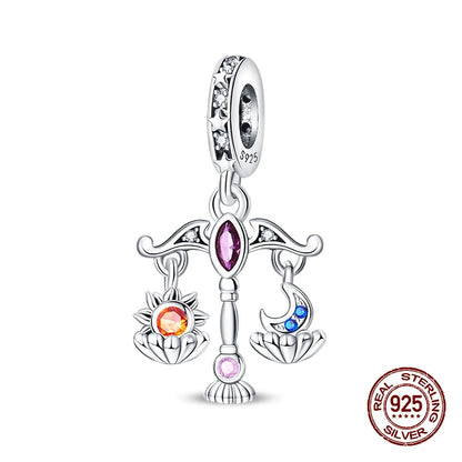925 Sterling Silver Tarot Hourglass Bead Charm For Bracelet