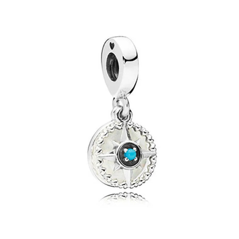Yinyang Flower Clover Pendant 925 Silver Amulet for Bracelets DIY Jewelry Gift B1609