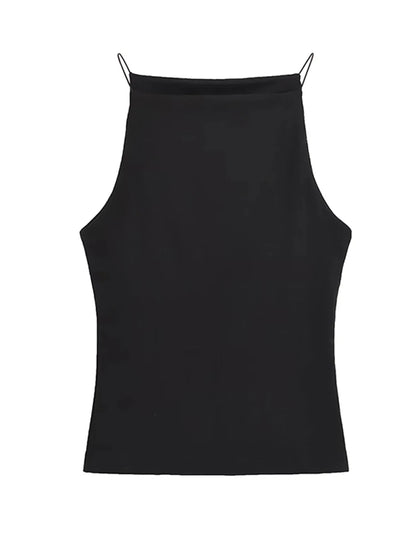 Womens Halter Tank Top Sleeveless Camis Solid Color Fashion