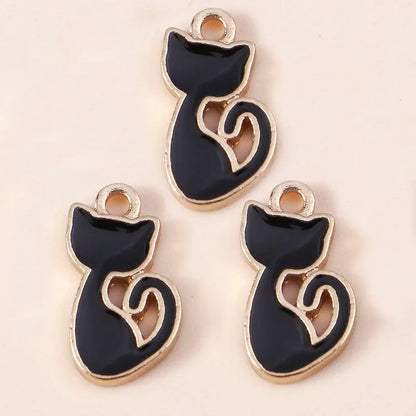 10 Pieces Mixed Cute Animal Charms Enamel Butterfly Cow Snail Cat Rabbit Deer Pendants for DIY Jewelry Making