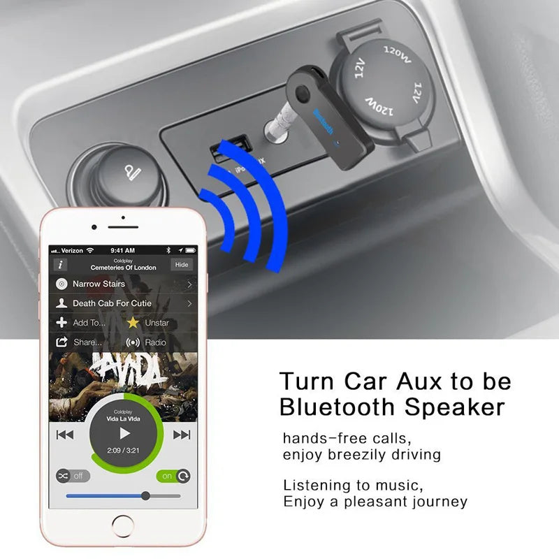 2 in 1 Wireless Bluetooth 5.0 Receiver and Transmitter Adapter with 3.5mm Jack for Car Audio Music Handsfree Aux