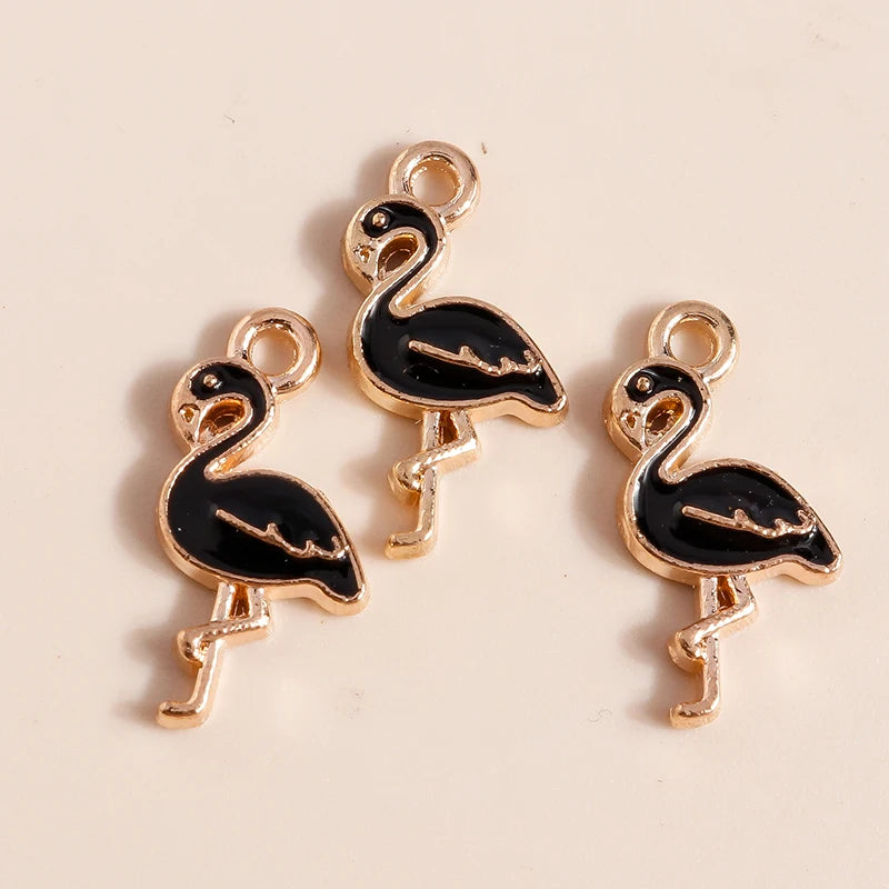 10 Pieces Mixed Cute Animal Charms Enamel Butterfly Cow Snail Cat Rabbit Deer Pendants for DIY Jewelry Making
