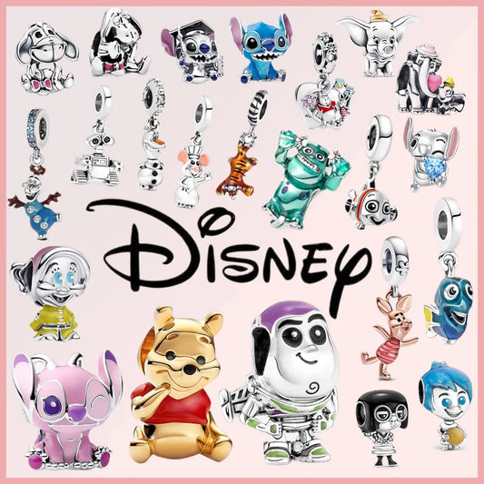 Disney 925 Sterling Silver Stitch Minnie Winnie Dangle