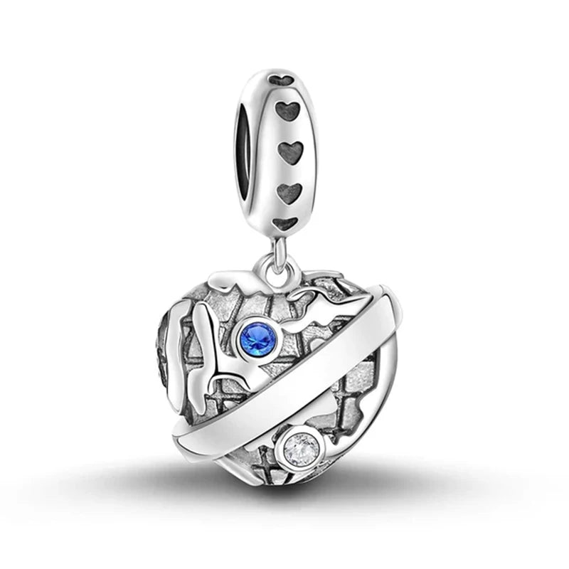 Elegant 925 Sterling Silver Bow Charm with Zircon for Mother's Day Bracelet