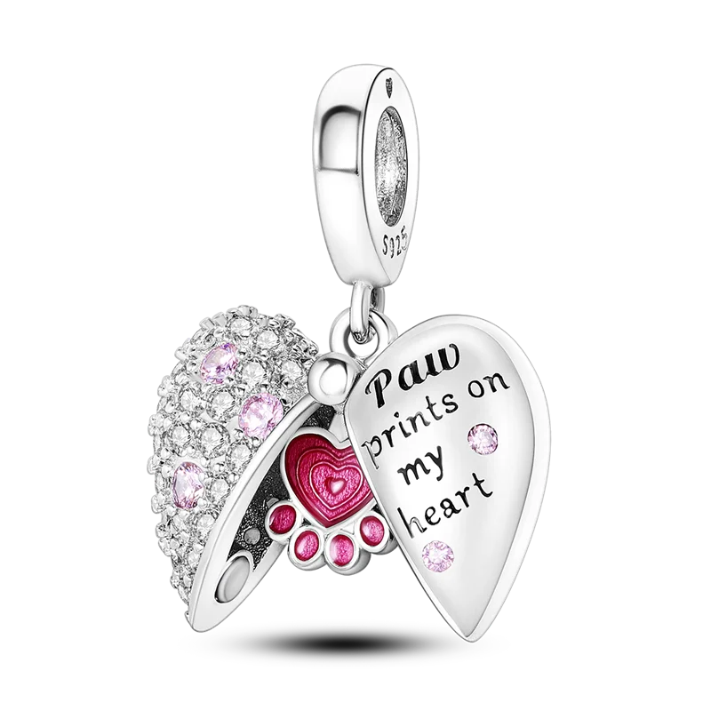 Pink Butterfly Luminous Firefly Dangle Charms 925 Sterling Silver Beads for DIY Jewelry KTC504
