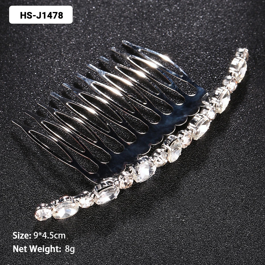 Efily Classic Silver Wedding Hair Combs - Crystal Rhinestone Bridal Accessories HS-J1478 Hair Combs