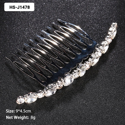 Efily Classic Silver Wedding Hair Combs - Crystal Rhinestone Bridal Accessories HS-J1478 Hair Combs