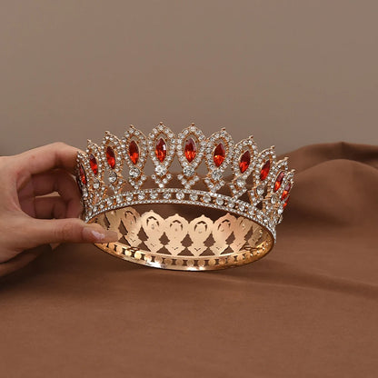 Vintage Crystal Baroque Rhinestone Tiara Bridal Wedding Headdress Hairpiece