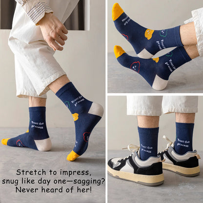 6 Pairs Breathable Mid Calf Sports Socks Men Odor Control