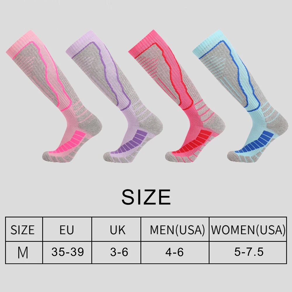 Thermal Winter Cotton Ski Socks For Women And Kids Thick