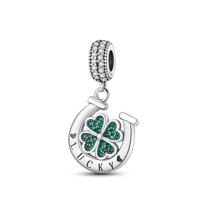 Lucky Leaf Dangle Bead Bracelet 925 Sterling Silver Plated DIY Jewelry Spacer B3470