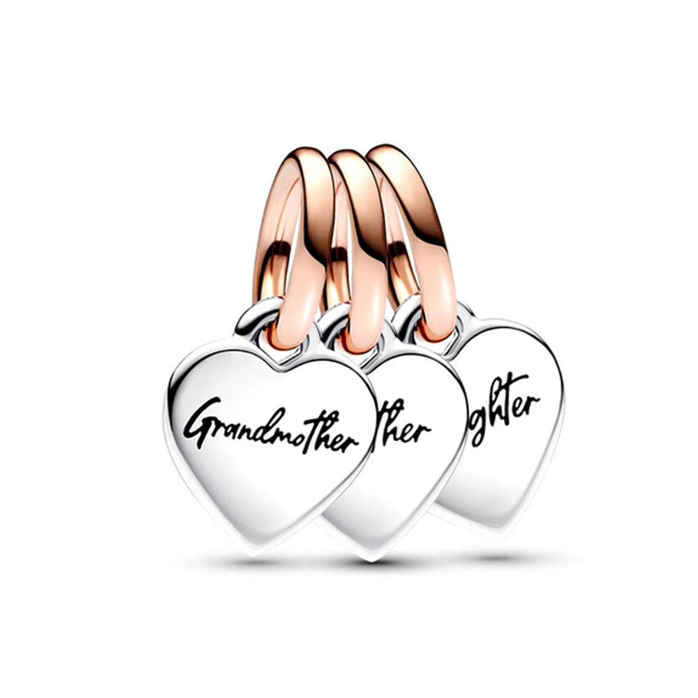 925 Sterling Silver Loving Grandma Family Tree Charm