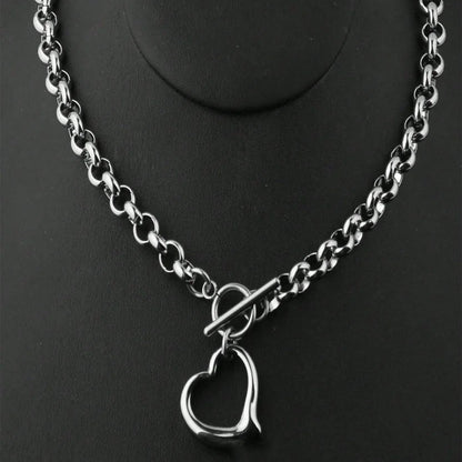 DOTIFI Exquisite Love Fashion Stainless Steel Jewelry Set with Necklace Earrings and Bracelet for Women Party Favors